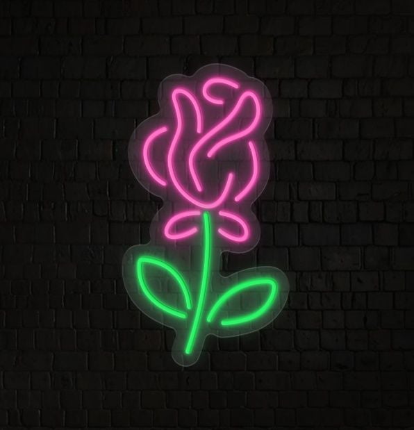 Neon Flower Wall Art
