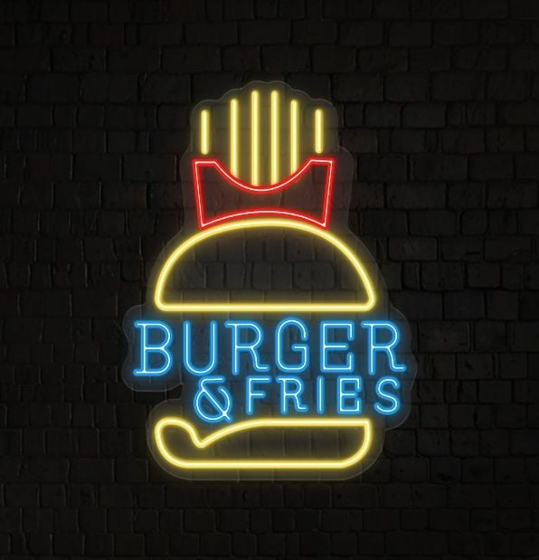 Burgers & Fries Neon Sign