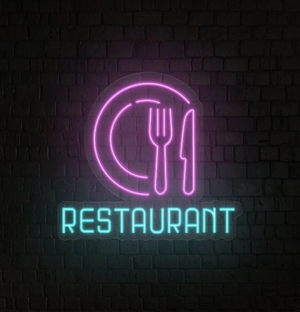 Cutlery & Dish Restaurant Neon Sign