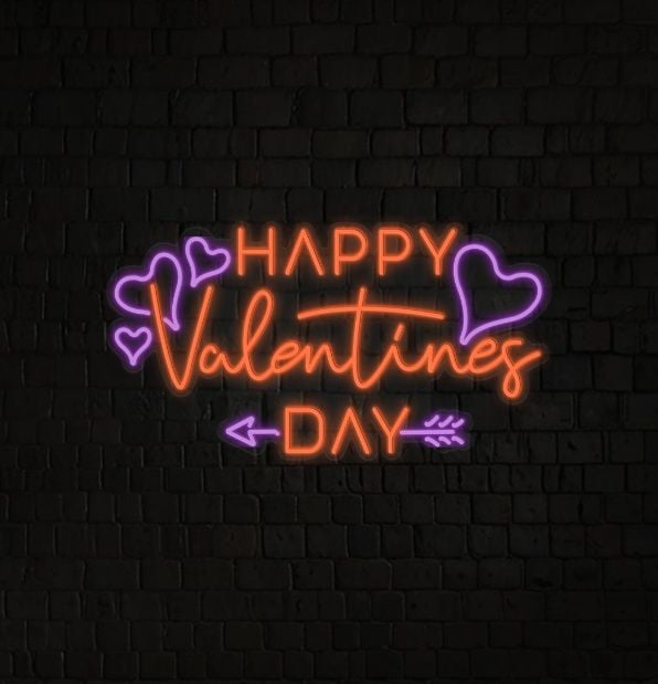 Happy Valentines Day Neon Light Sign