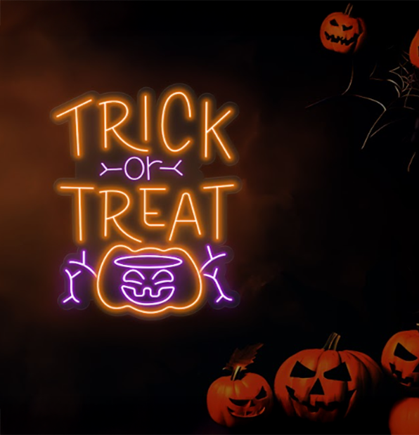 Pumpkin Trick or Treat Neon Sign Halloween Led Light