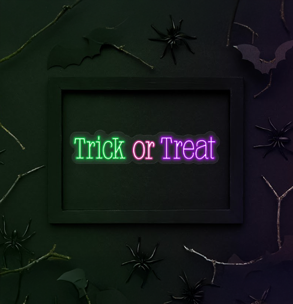 Trick Or Treat Neon Sign Happy Halloween Led Light